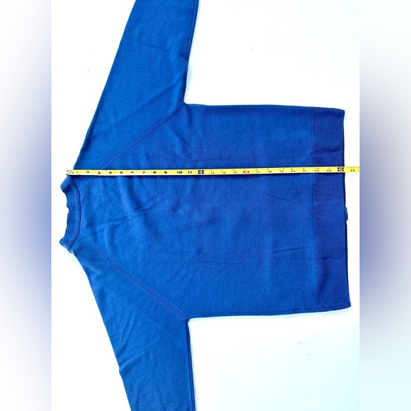 Windsor House 100% Wool Blue Cardigan Sweater, England, 38, M - Picture 8 of 11